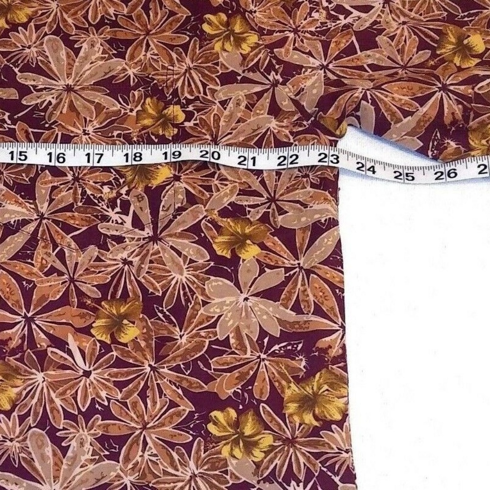 Paradise Blue Brown Floral Hawaiian Shirt (F1.6) - Picture 4 of 5